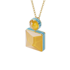 Orbita necklace, Square cut crystal, Multicolored, Gold-tone plated